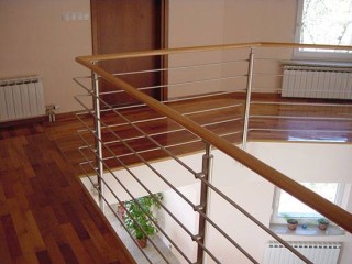 balustrada interior lemn inox
